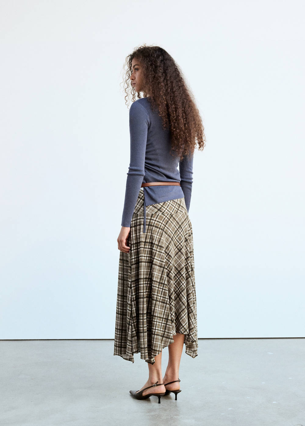 Checked asymmetric skirt - Image 4