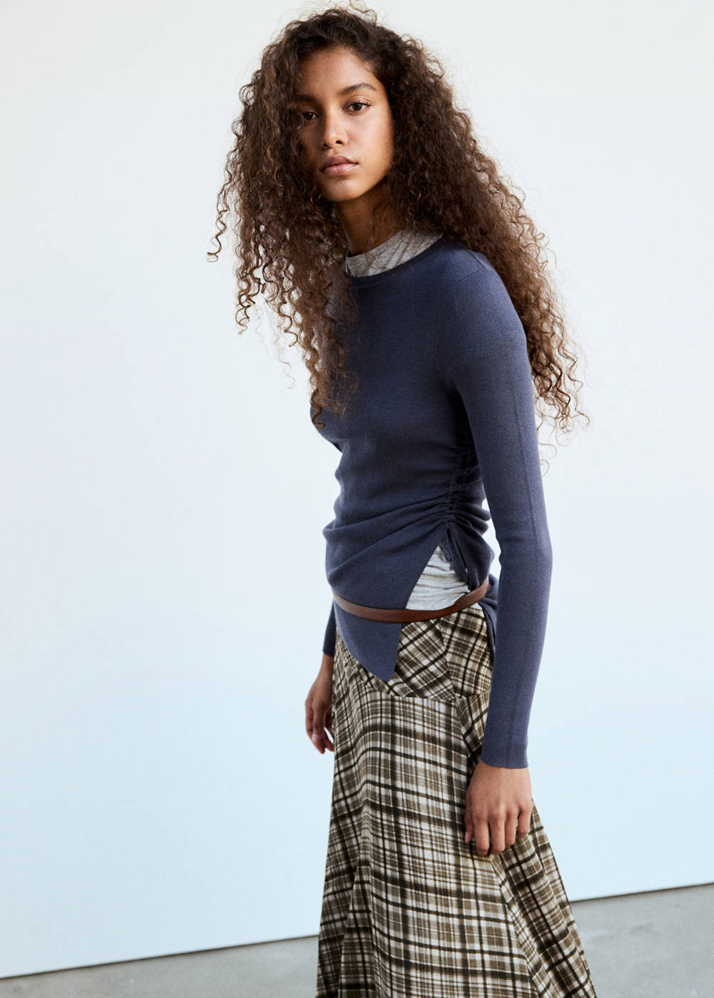 Checked asymmetric skirt - Image 5