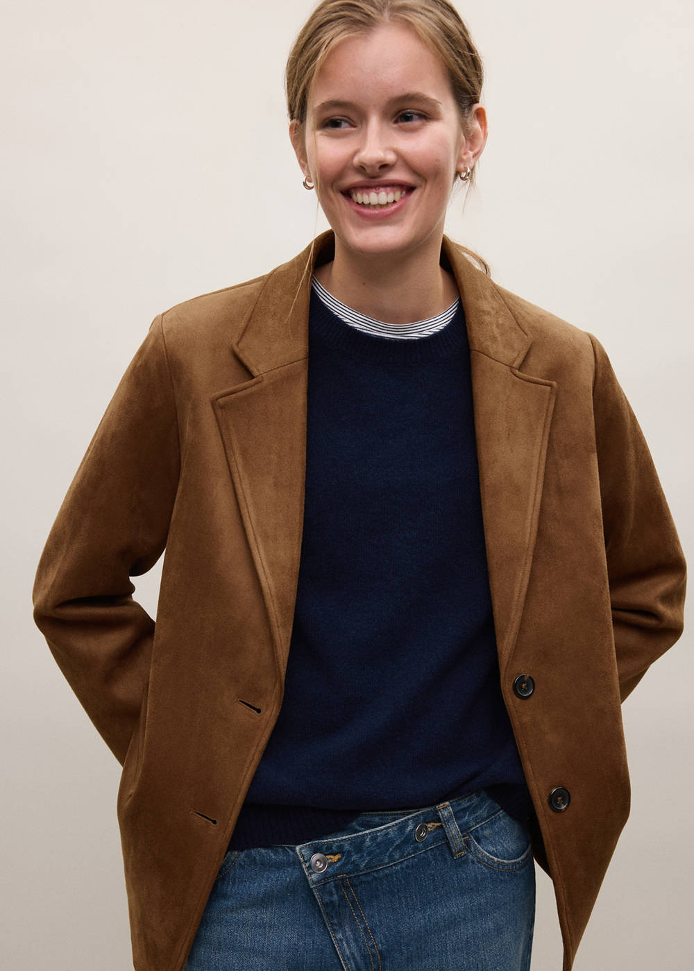 Suede-effect blazer
