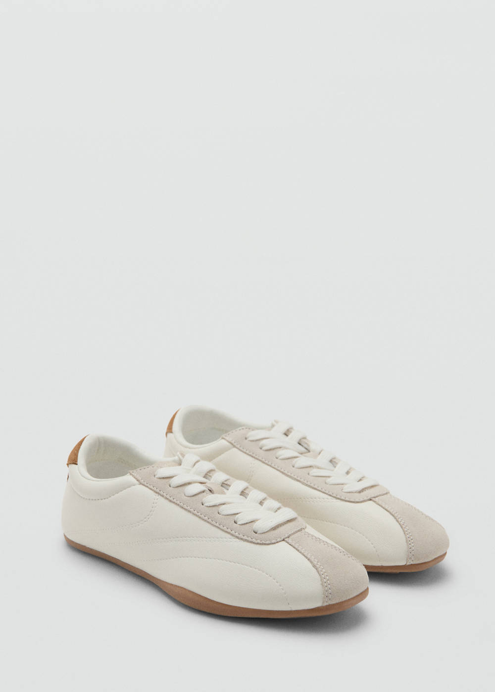Contrasting panel leather sneakers - Image 3