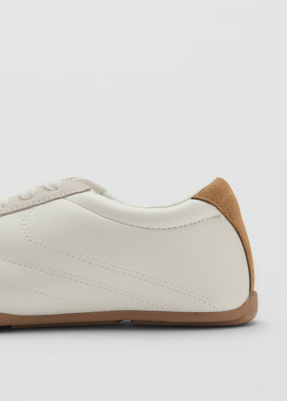 Contrasting panel leather sneakers - Image 4