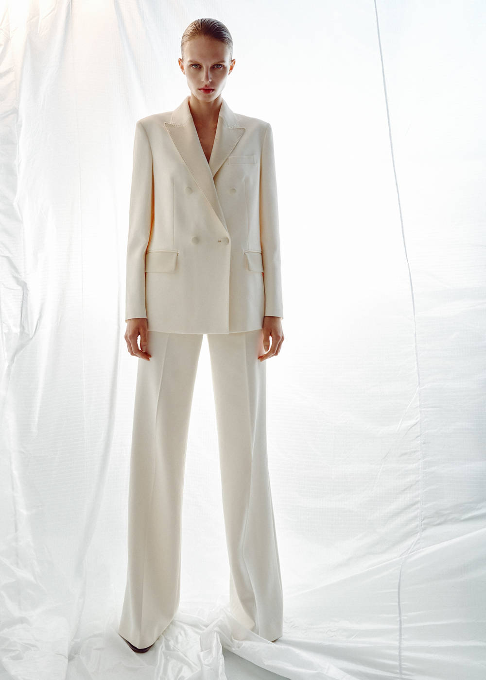 Topstitched blazer with lapels - Image 3