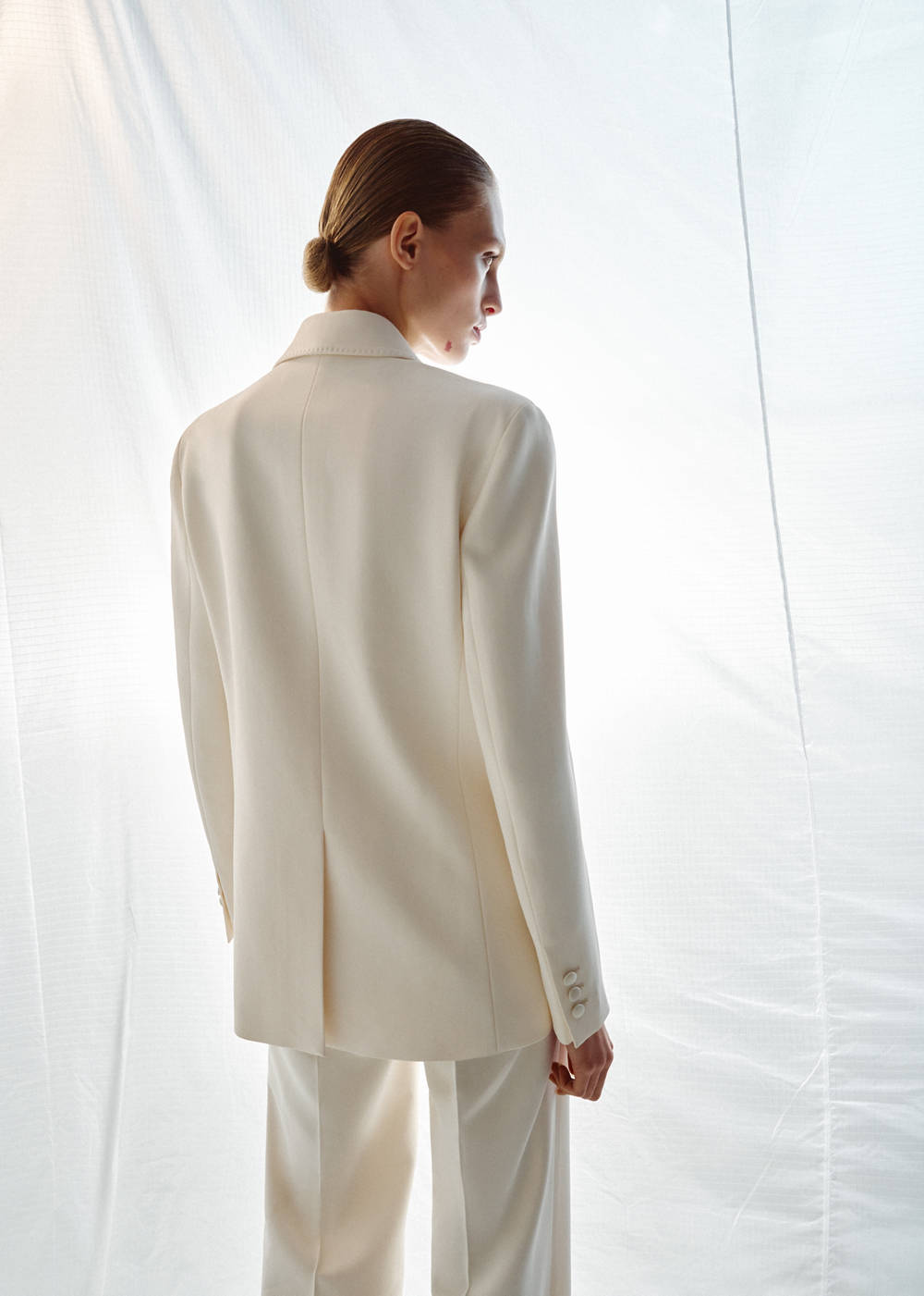 Topstitched blazer with lapels - Image 4