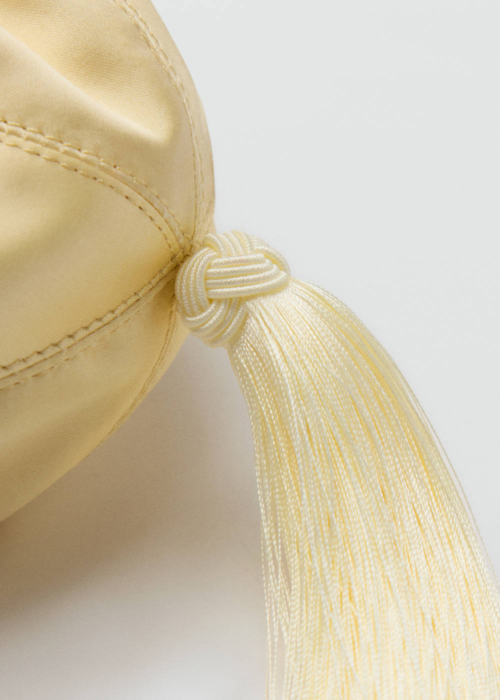 Satin clutch bag with tassels - Image 4