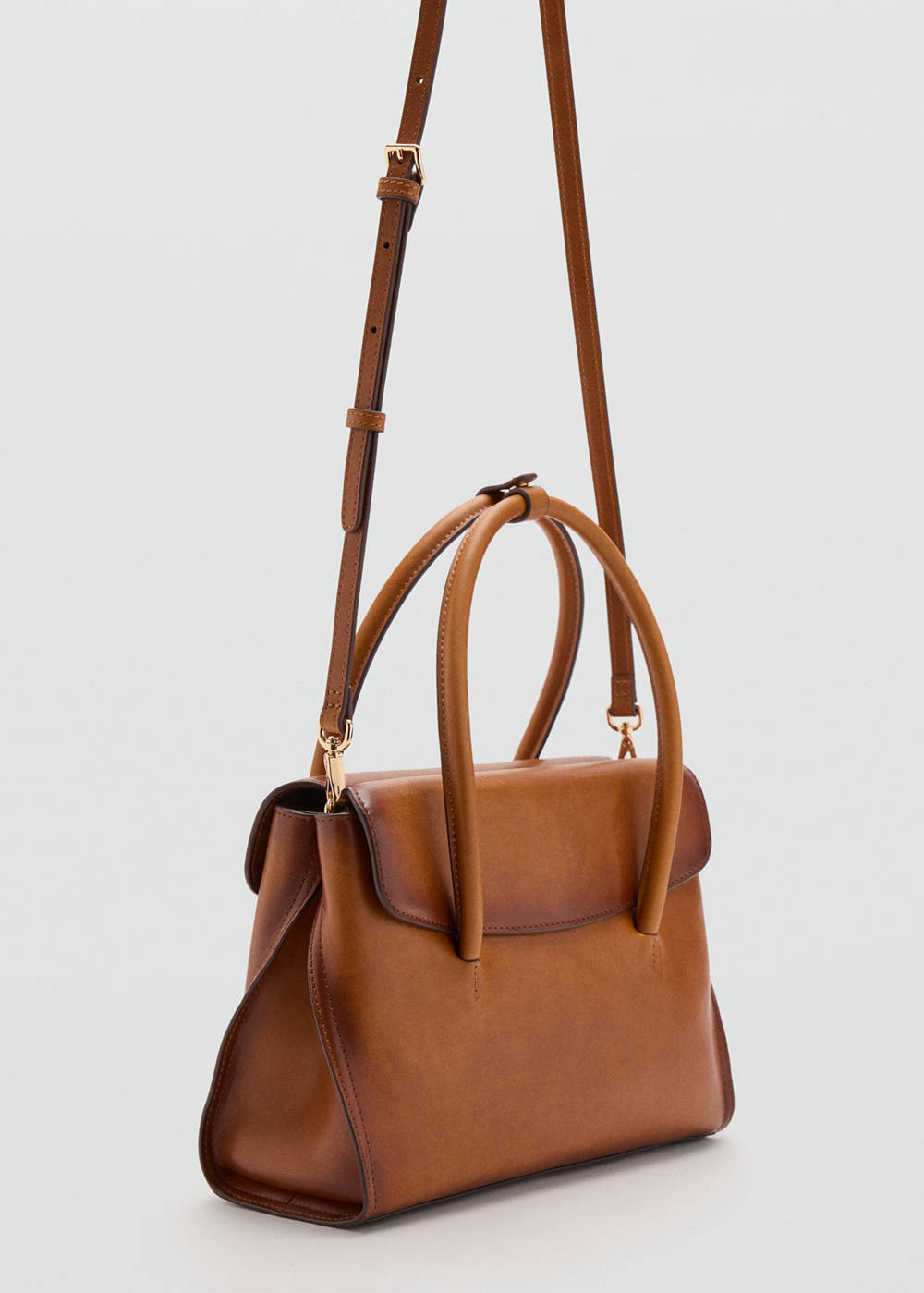 Leather flap bag