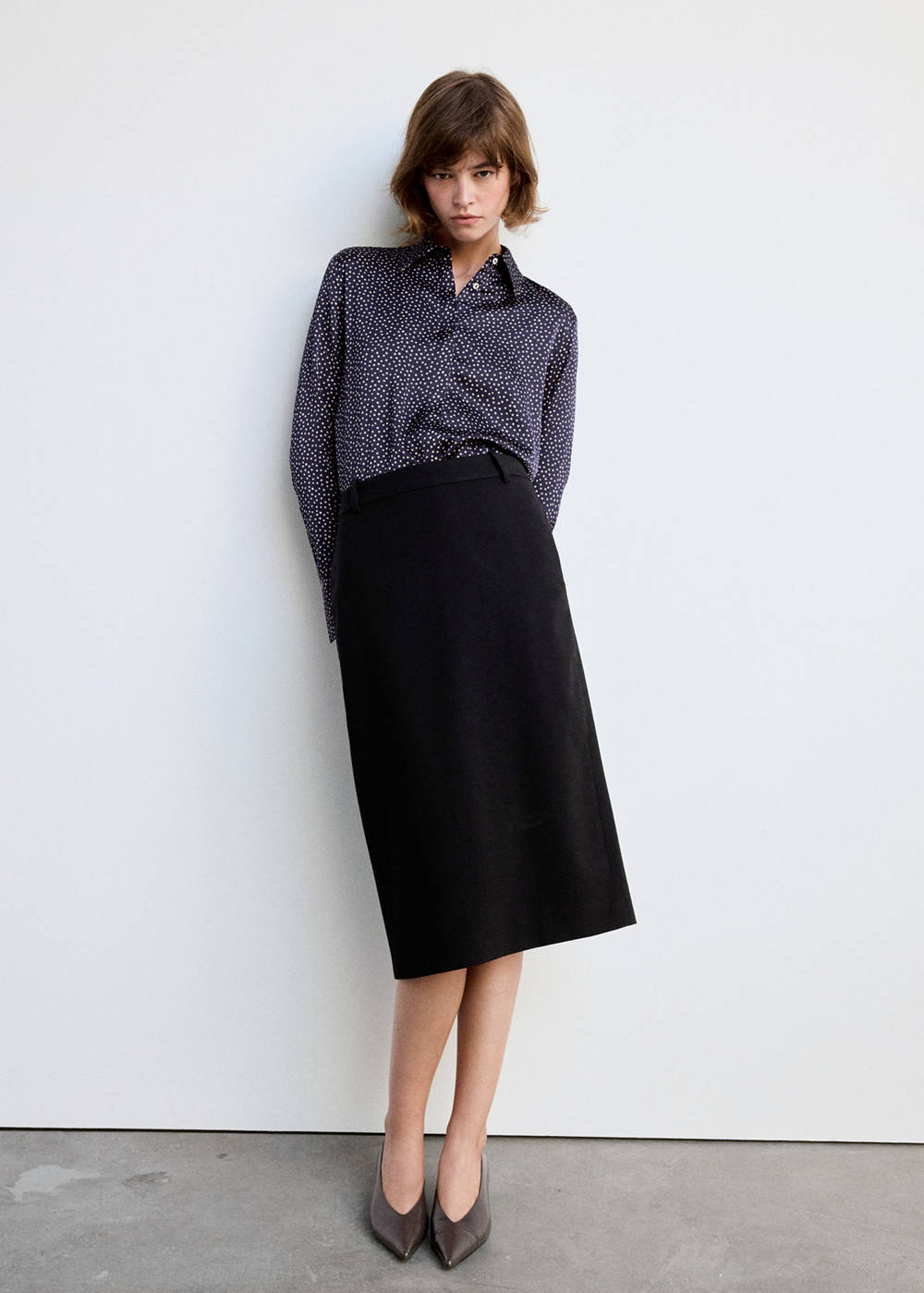 Polka-dot satin-finish shirt - Image 3