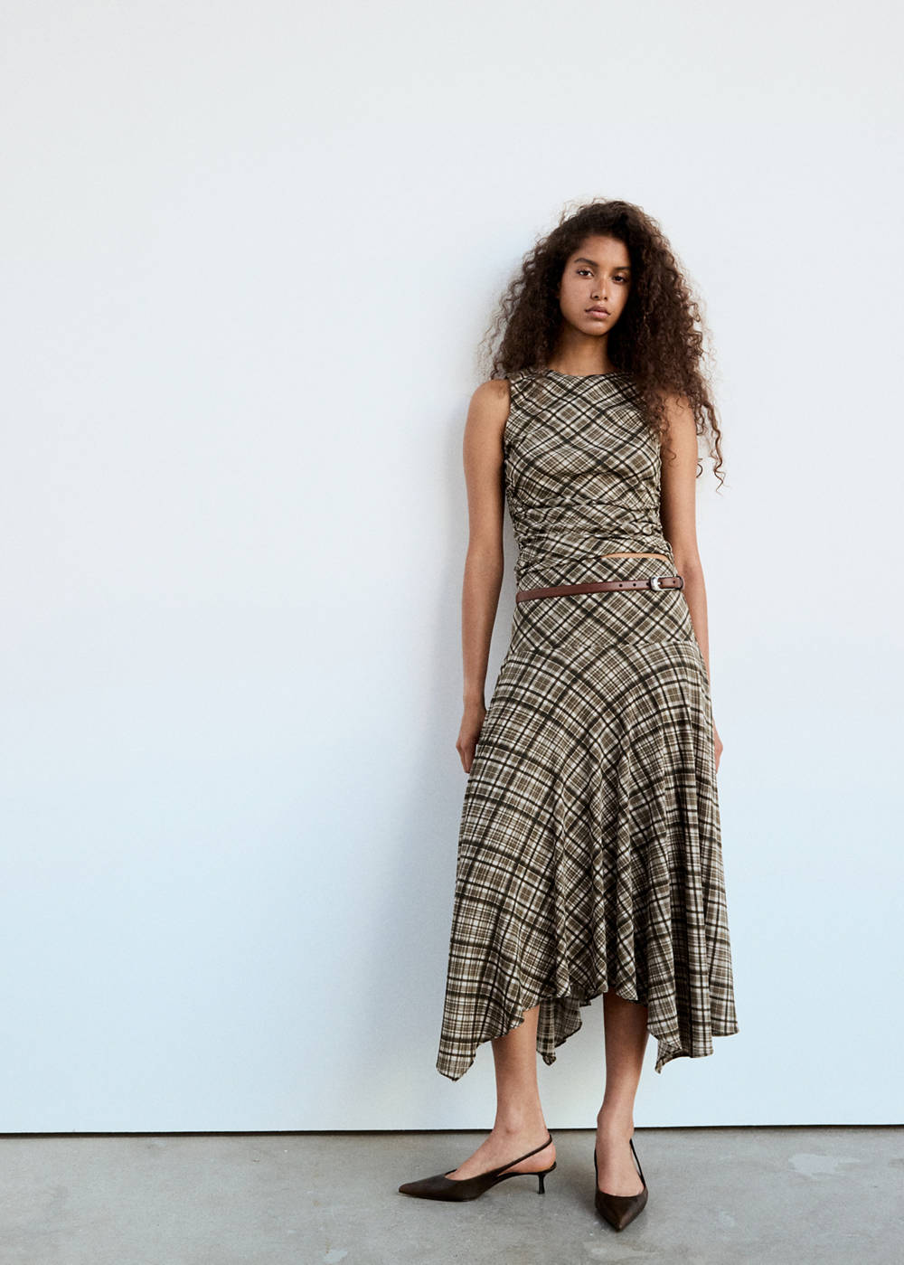 Checkered draped top - Image 3