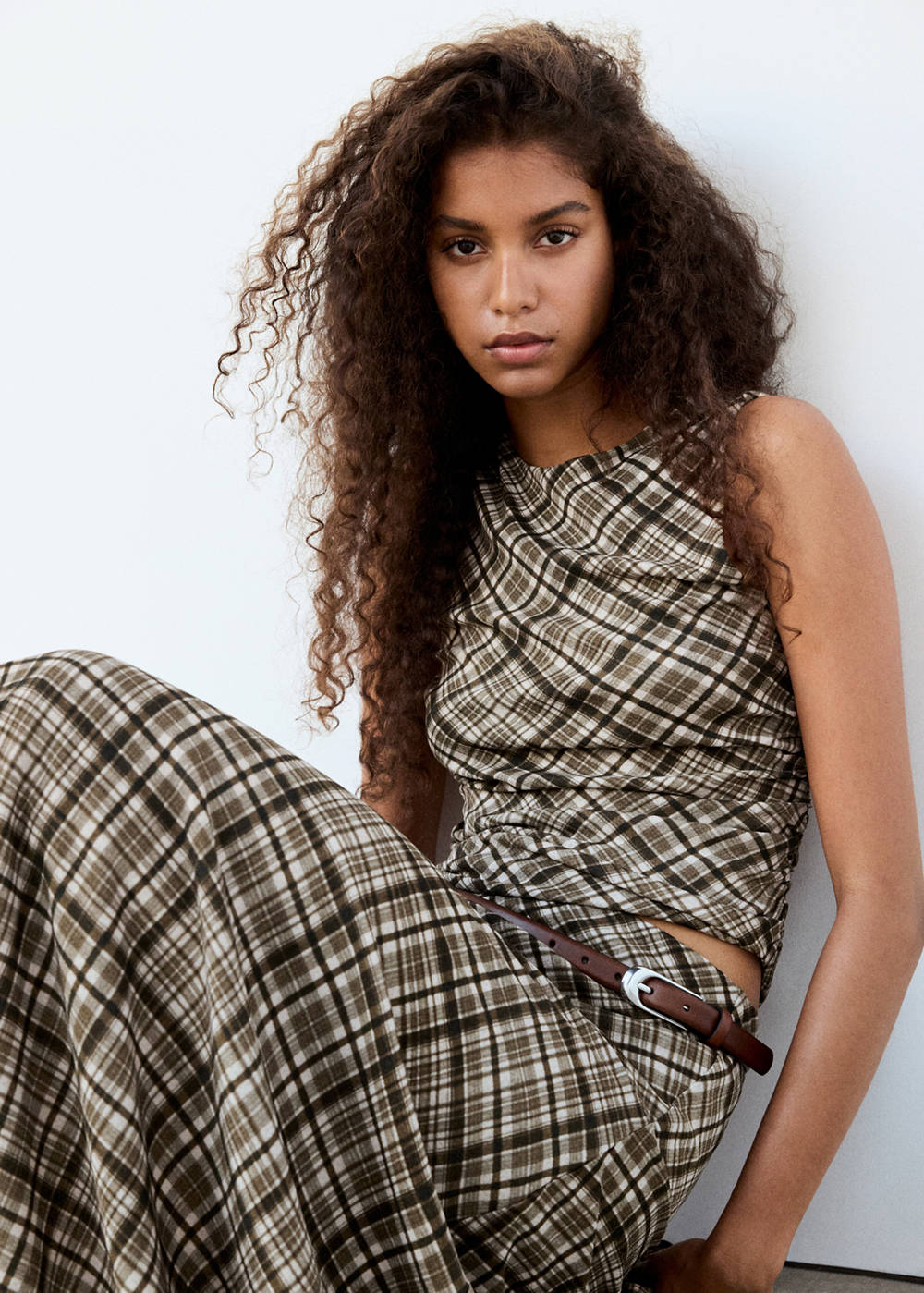 Checkered draped top - Image 7