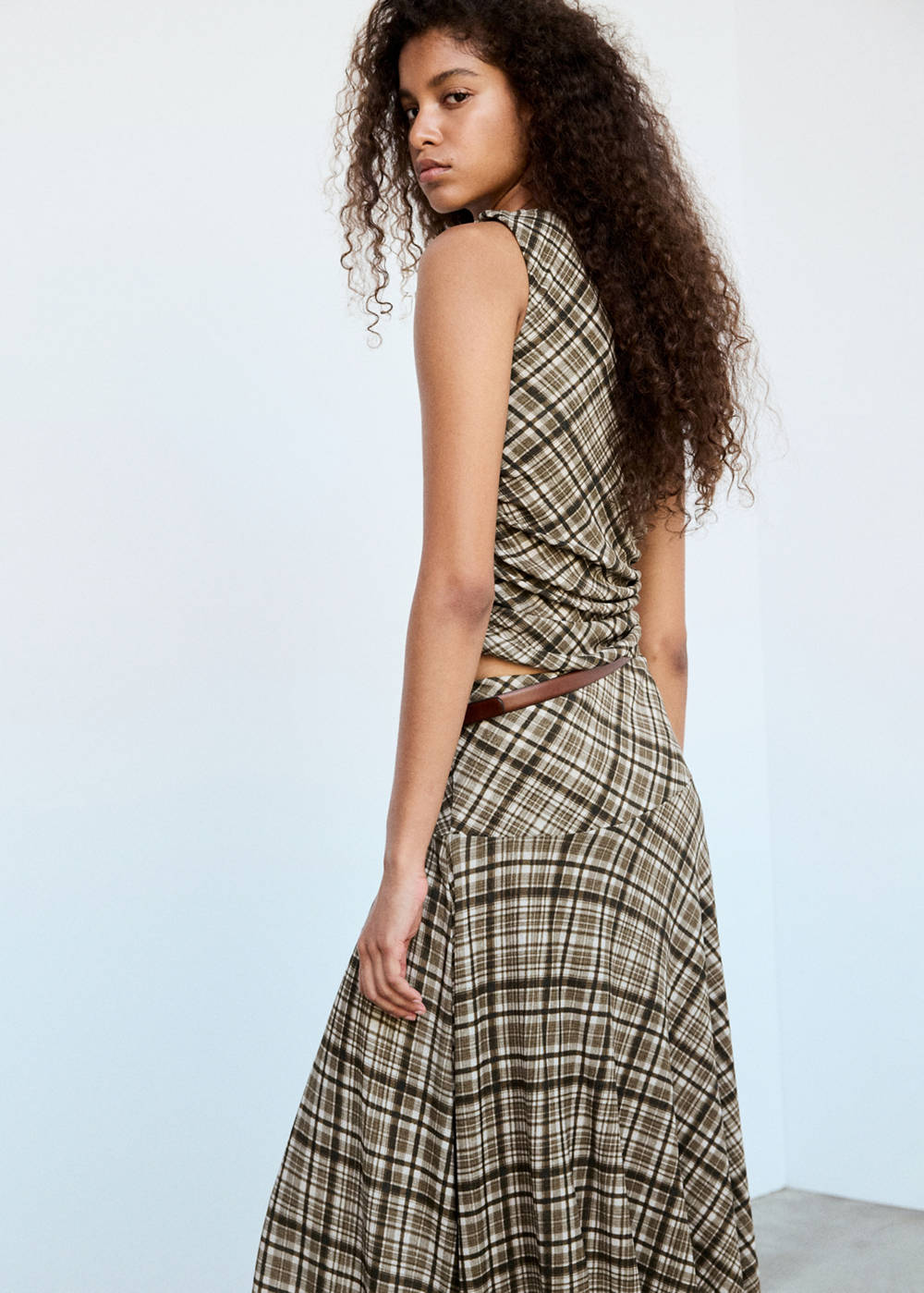 Checkered draped top - Image 4