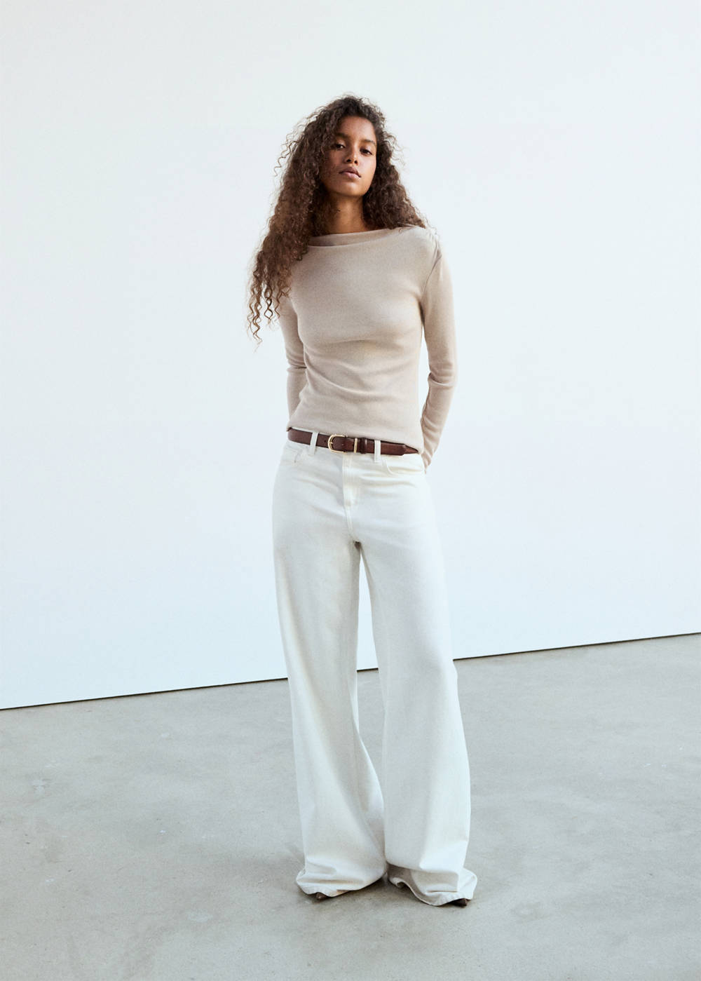 Long-sleeved boat-neck t-shirt - Image 3