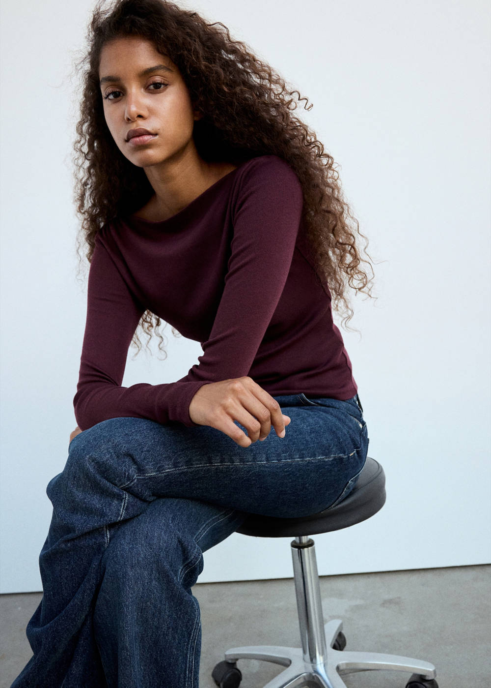 Long-sleeved boat-neck t-shirt - Image 7