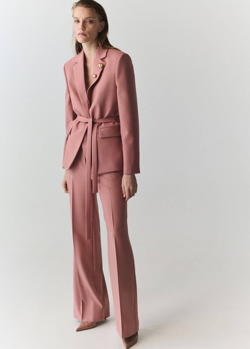 Straight cut suit blazer with pockets - Image 3
