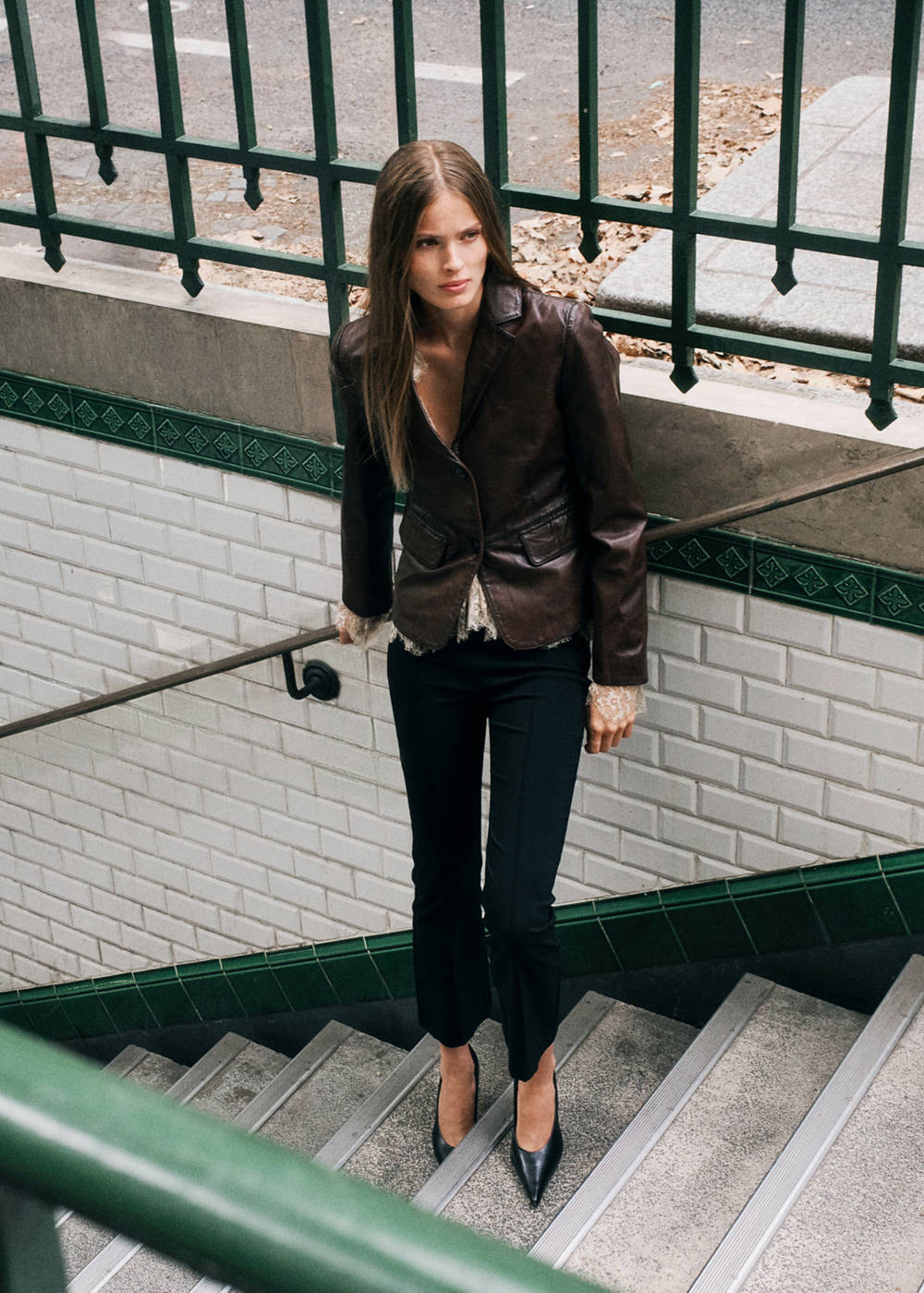 Tumbled leather-effect blazer - Image 3