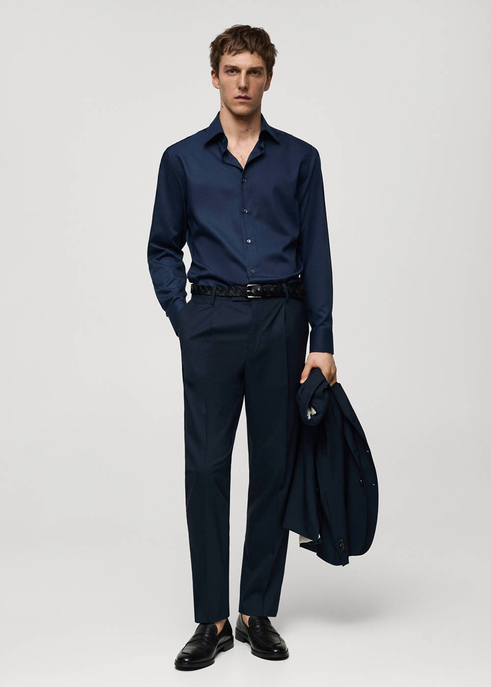 100% virgin wool slim-fit suit pants - Image 3