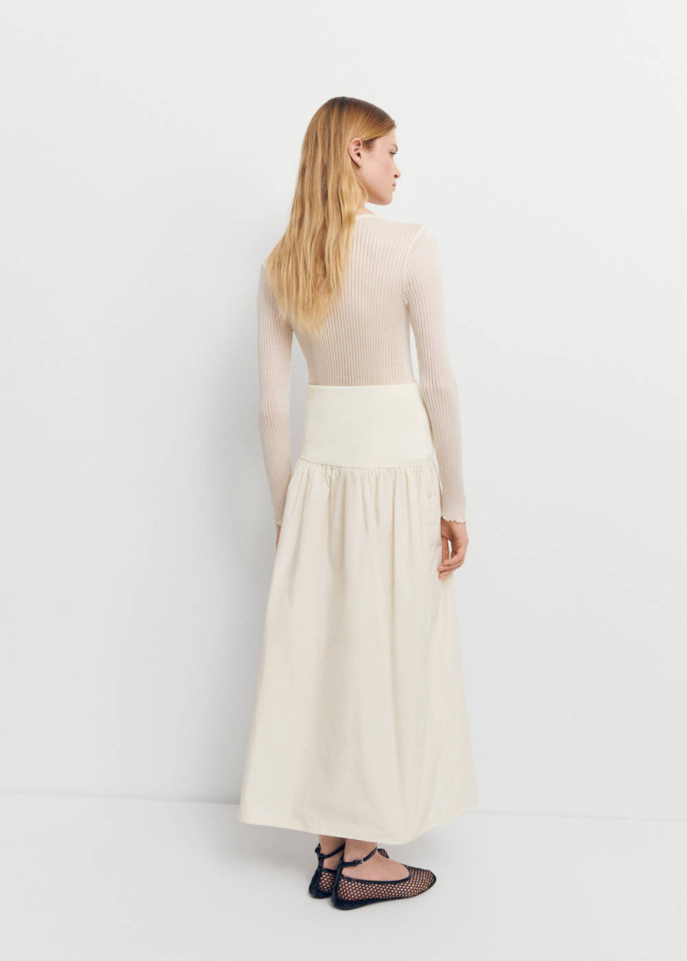 Elastic panel flared skirt - Image 4