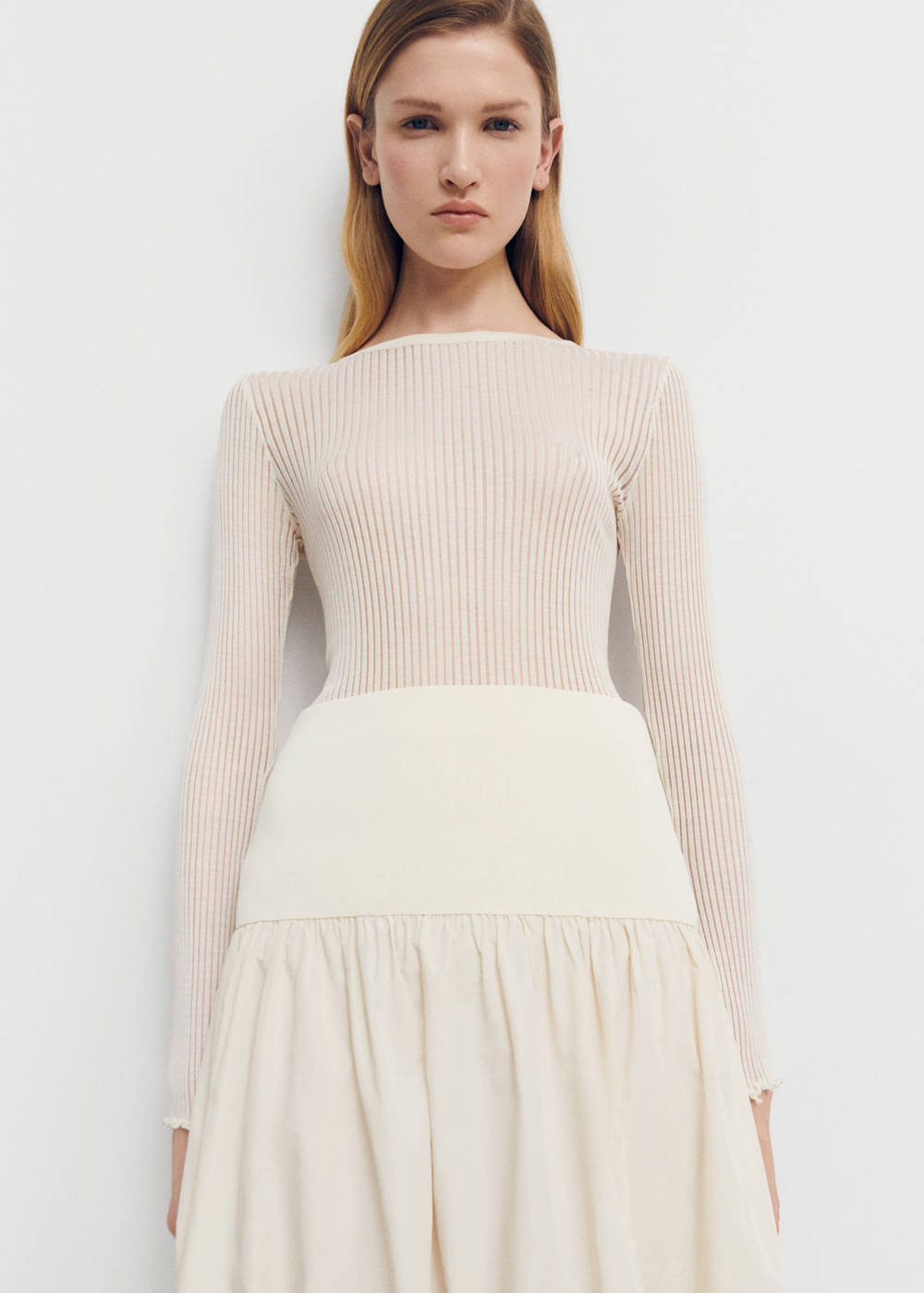 Elastic panel flared skirt - Image 5