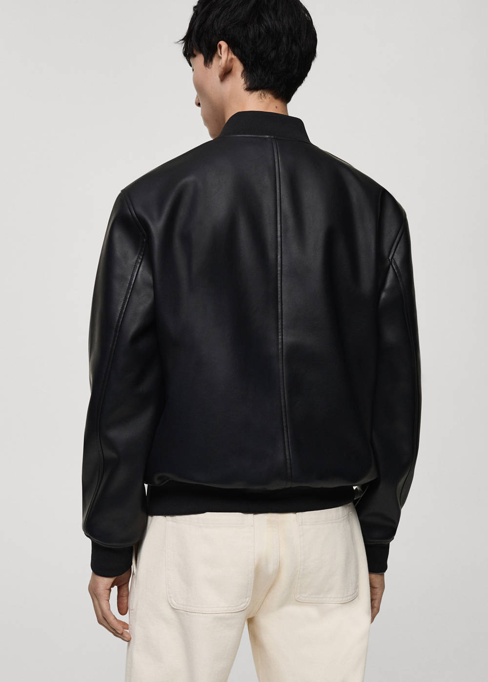 Faux-leather bomber jacket - Image 4