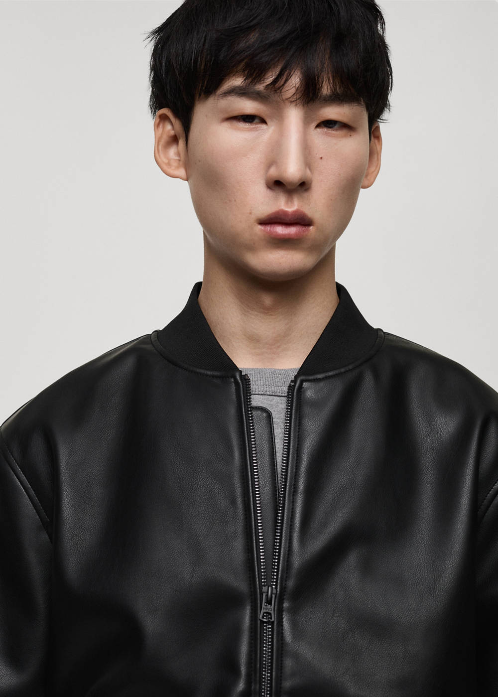 Faux-leather bomber jacket - Image 5