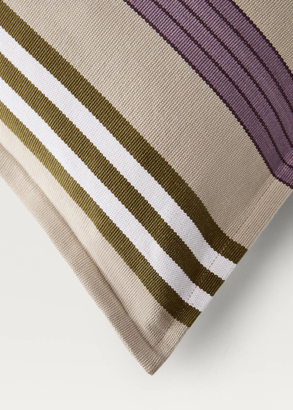 Cotton cushion cover with woven stripe 50x50cm - Image 5