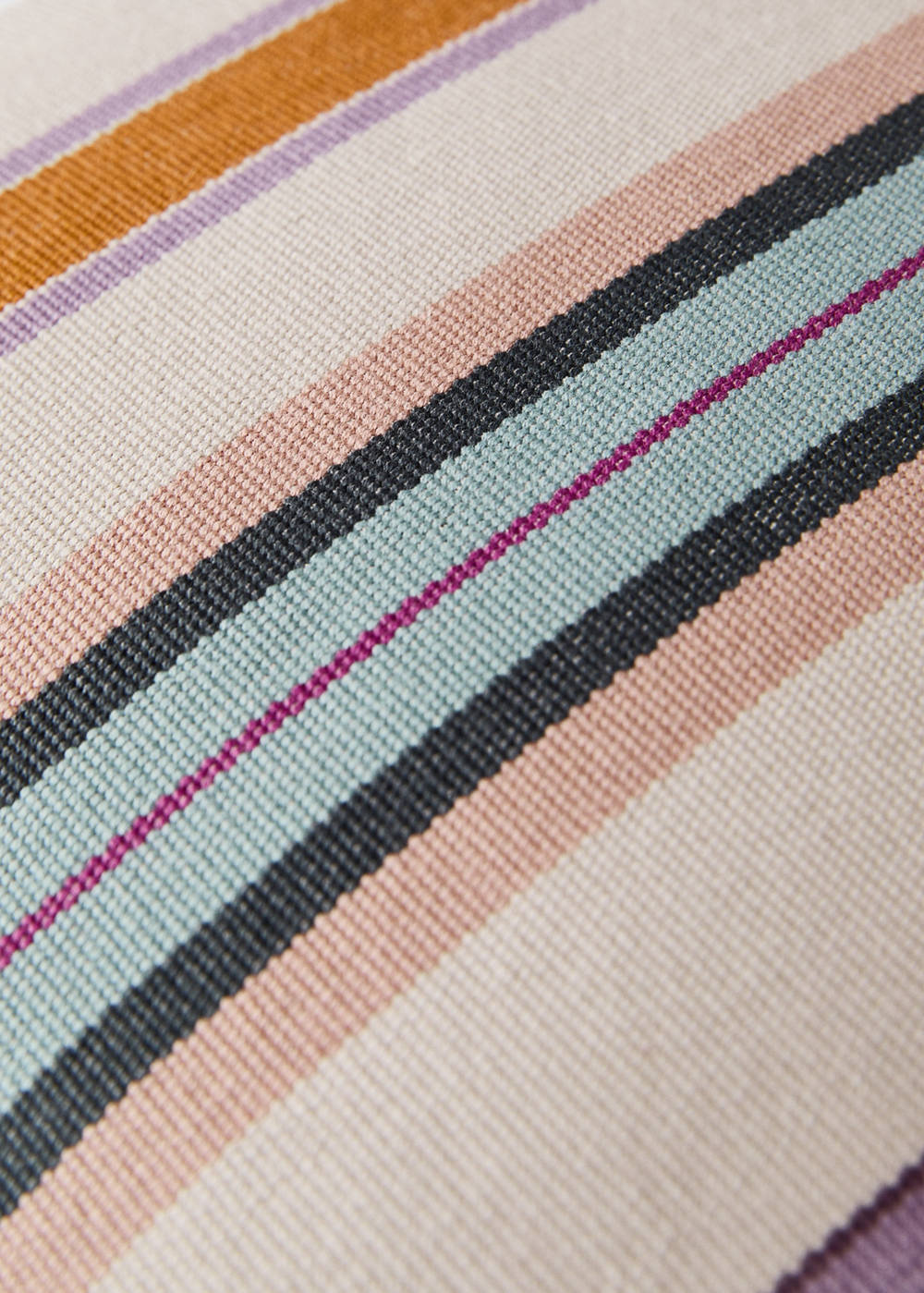Cotton cushion cover with woven stripe 50x50cm - Image 4
