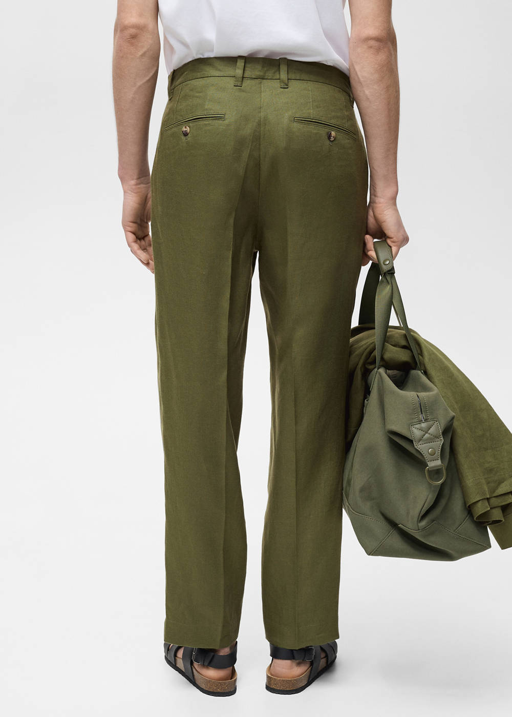 100% linen regular-fit trousers - Image 4