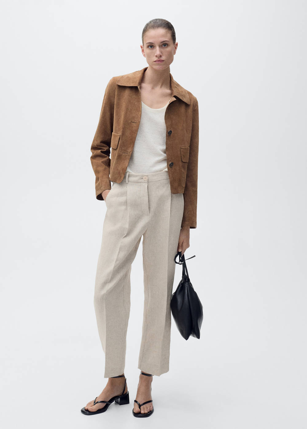 Pleated linen trousers - Image 4