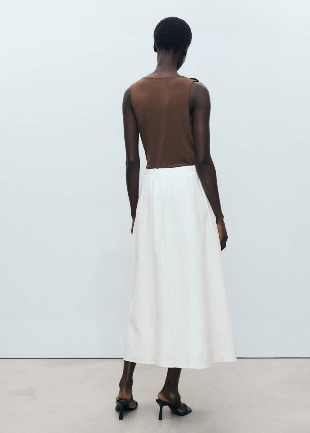 Flared linen skirt - Image 4