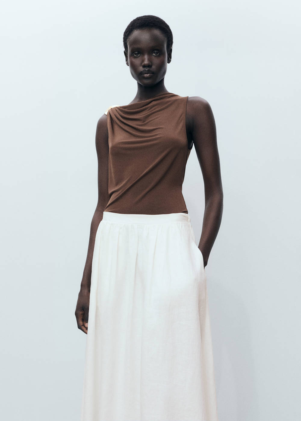 Flared linen skirt - Image 5